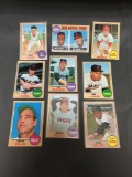 9 Card Lot of 1968 Topps Vintage Baseball Cards from Huge Collection