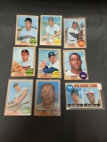 9 Card Lot of 1968 Topps Vintage Baseball Cards from Huge Collection