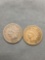 2 Count Lot of United States Indian Head Penny Cent Coins from Estate - 1897 & 1902