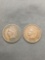 2 Count Lot of United States Indian Head Penny Cent Coins from Estate - 1905 & 1906