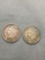 2 Count Lot of United States Indian Head Penny Cent Coins from Estate - 1890 & 1906