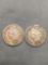 2 Count Lot of United States Indian Head Penny Cent Coins from Estate - 1889 & 1899