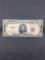 1963 United States Lincoln $5 Red Seal Bill Currency Note from Estate
