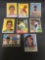 8 Card Lot of Vintage Topps Baseball Cards SOME with Anniversary Stamps from New Packs - WOW