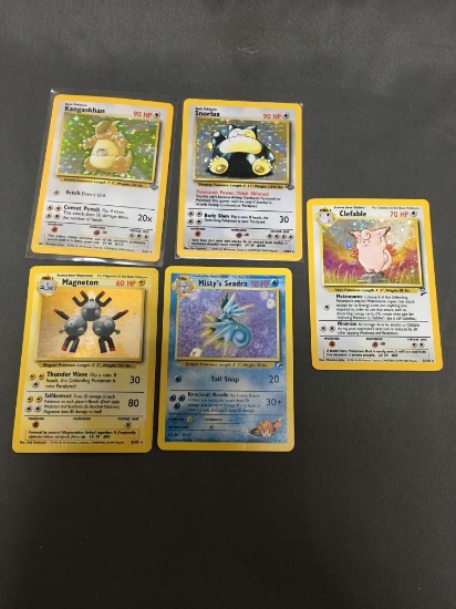 5 Card Lot of Vintage Pokemon Holofoil Rare Pokemon Cards from Huge Collection