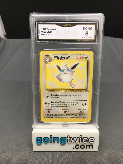 GMA Graded 1999 Pokemon Jungle Unlimited #32 WIGGLYTUFF Rare Trading Card - EX-NM 6