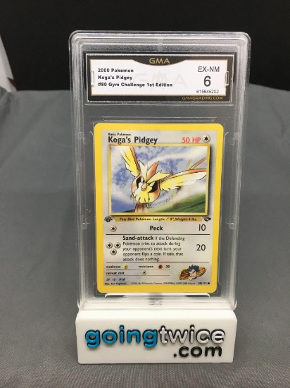 GMA Graded 2000 Pokemon Gym Challenge 1st Edition #80 KOGA'S PIDGEY - EX-NM 6