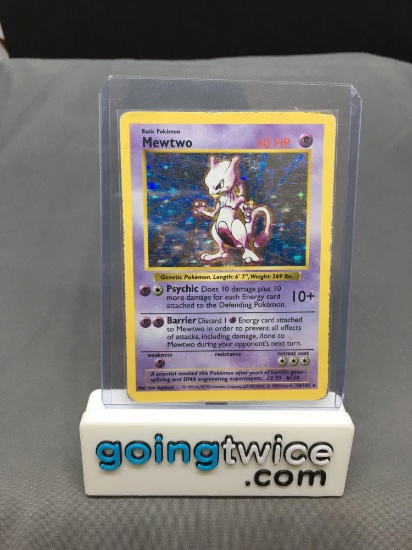 1999 Pokemon Base Set Shadowless #10 MEWTWO Holofoil Rare Trading Card from Huge Collection