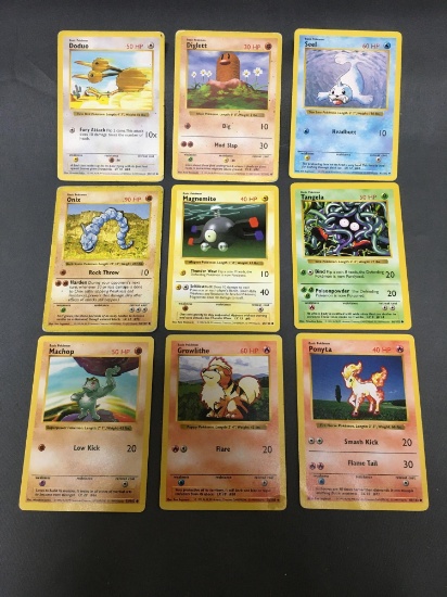 9 Card Lot of Vintage Base Set Shadowless Pokemon Card from Huge Collection
