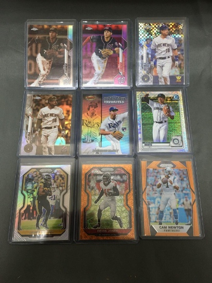 9 Card Lot of REFRACTORS and PRIZMS with Stars and Rookies from Huge Collection