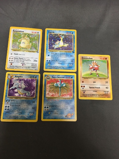 WOW 5 Count Lot of Vintage Pokemon Holo Holofoil Trading Cards
