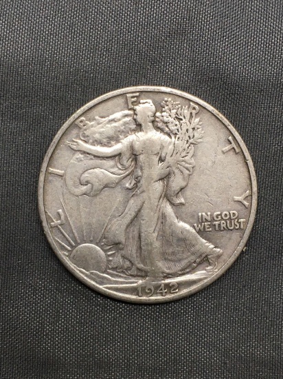 1942-S United States Walking Liberty Silver Half Dollar - 90% Silver Coin from Estate