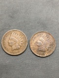 2 Count Lot of United States Indian Head Penny Cent Coins from Estate - 1889 & 1903