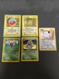 5 Card Lot of Vintage Pokemon Holofoil Rare Pokemon Cards from Huge Collection