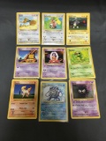 9 Card Lot of Vintage Base Set Shadowless Pokemon Card from Childhood Collection