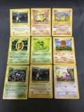 9 Card Lot of Vintage Base Set Shadowless Pokemon Card from Childhood Collection