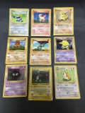 9 Card Lot of Vintage Base Set Shadowless Pokemon Card from Childhood Collection