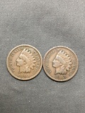 2 Count Lot of United States Indian Head Penny Cent Coins from Estate - 1903 & 1905