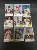 9 Card Lot of 1961 Fleer Football Cards with Stars and Hall of Famers from Nice Estate Collection