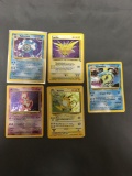 5 Card Lot of Vintage Pokemon Holofoil Rare Pokemon Cards from Huge Collection