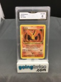 GMA Graded 1999 Pokemon Fossil Unlimited #27 MOLTRES Rare Trading Card - EX-NM 6