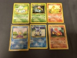 6 Card Lot of Vintage Pokemon Starters with Evolutions - CHARMANDER SQUIRTLE BULBASAUR