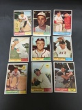 9 Card Lot of 1961 Topps Baseball Card from Massive Estate Collection