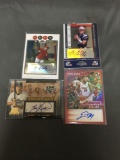 4 Card Lot of AUTOGRAPHED Sports Cards with STARS and ROOKIES from Massive Collection