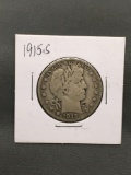 1915-S United States BARBER Silver Half Dollar - 90% Silver Coin from Estate Collection
