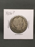 1906-P United States BARBER Silver Half Dollar - 90% Silver Coin from Estate Collection