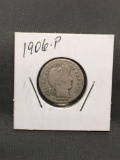 1906-P United States BARBER Silver Dime - 90% Silver Coin from Estate Collection