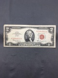 1963 United States Jefferson $2 Red Seal Bill Currency Note from Estate