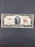 1953-B United States Jefferson $2 Red Seal Bill Currency Note