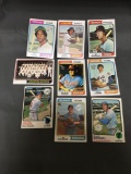 9 Card Lot of Vintage Topps Baseball Cards with Anniversary Stamps from New Packs - WOW