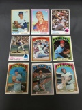 9 Card Lot of Vintage Topps Baseball Cards with Anniversary Stamps from New Packs - WOW