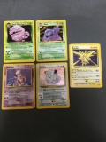 WOW 5 Count Lot of Vintage Pokemon Holo Holofoil Trading Cards