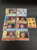 9 Card Lot of 1960 Topps Vintage Baseball Cards from Estate Collection