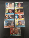 9 Card Lot of 1960 Topps Vintage Baseball Cards from Estate Collection