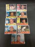 9 Card Lot of 1960 Topps Vintage Baseball Cards from Estate Collection