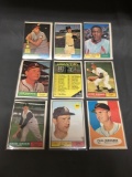 9 Card Lot of 1961 Topps Vintage Baseball Cards from Estate Collection