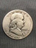 1951-S United States Franklin Silver Half Dollar - 90% Silver Coin from Estate Hoard