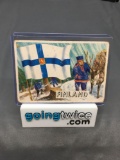 1956 Topps Flags of the World #74 FINLAND Vintage Trading Card