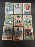 9 Card Lot of 1970 Topps Vintage Football Cards from Huge Collection