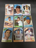 9 Card Lot of 1966 Topps Vintage Baseball Cards from Huge Collection