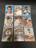 9 Card Lot of 1966 Topps Vintage Baseball Cards from Huge Collection