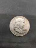 1962-D United States Franklin Silver Half Dollar - 90% Silver Coin from Estate Hoard