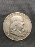 1960-D United States Franklin Silver Half Dollar - 90% Silver Coin from Estate Hoard