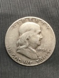 1951-S United States Franklin Silver Half Dollar - 90% Silver Coin from Estate Hoard