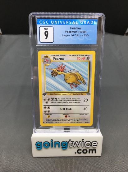 CGC Graded Pokemon Jungle 1st Edition #36 FEAROW Trading Card - MINT 9