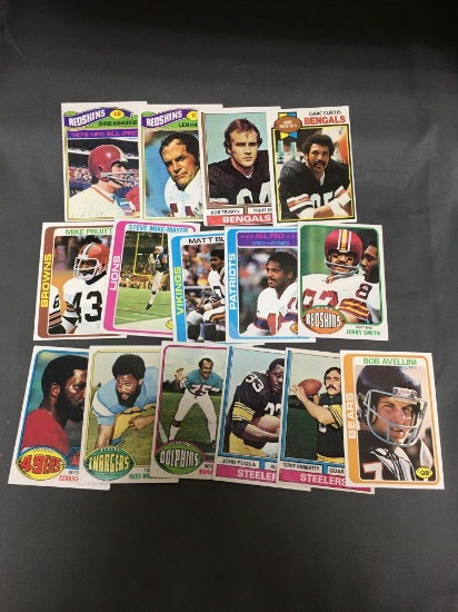 15 Card Lot of 1970s Topps Football Cards with Stars and Hall of Famers From Estate Collection